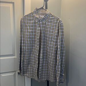 GAP Men's Checkered Shirt - Blue, White, Yellow